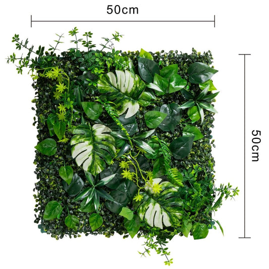 Panou din plante artificiale, cu frunze, Naimeed D7216, Verde, 50X50 cm