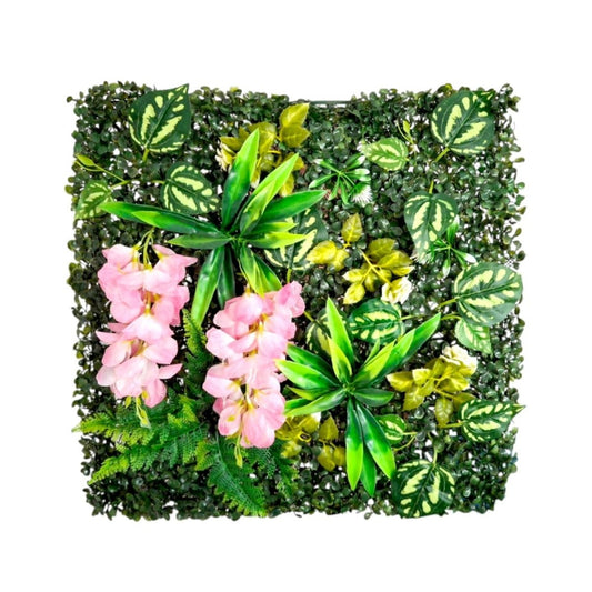 Panou din plante artificiale, cu frunze, Naimeed D7217, Verde, 50X50 cm