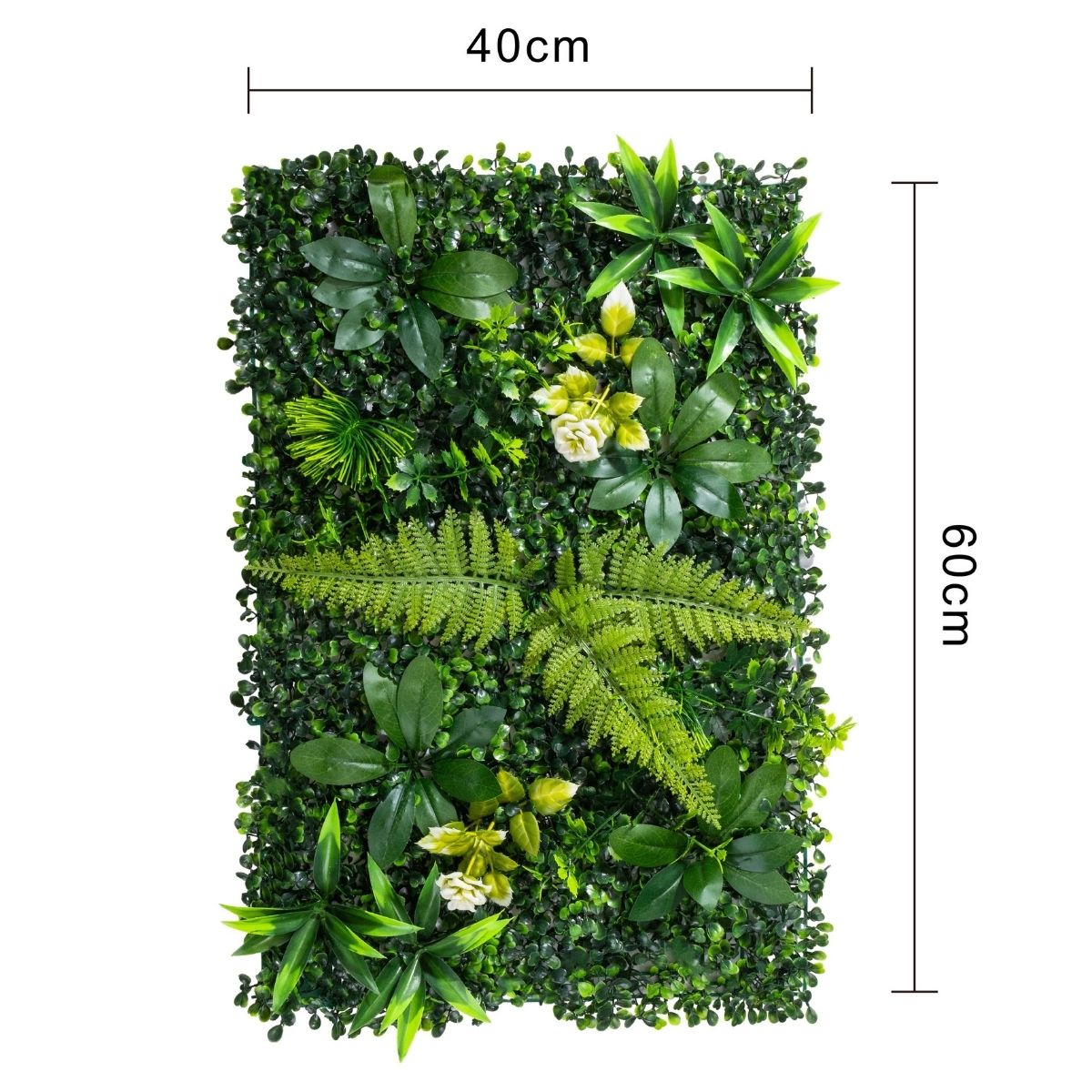 Panou din plante artificiale, cu frunze, Naimeed D7222, Verde, 40x60 cm