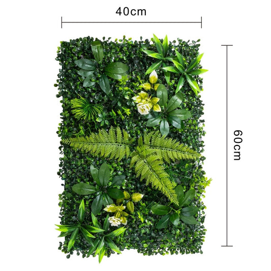 Panou din plante artificiale, cu frunze, Naimeed D7222, Verde, 40x60 cm