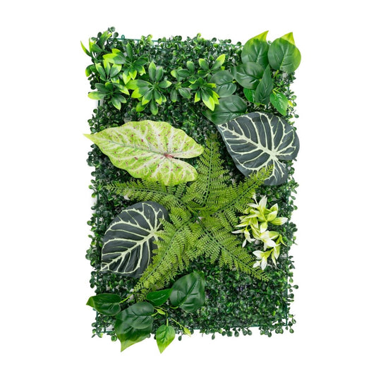 Panou din plante artificiale, cu frunze, Naimeed D7224, Verde, 40x60 cm