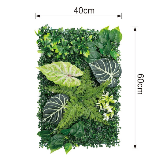 Panou din plante artificiale, cu frunze, Naimeed D7224, Verde, 40x60 cm