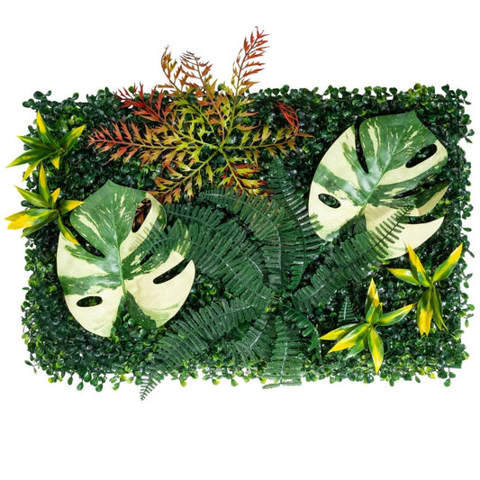 Panou din plante artificiale, cu frunze, Naimeed D7225, Verde, 40x60 cm