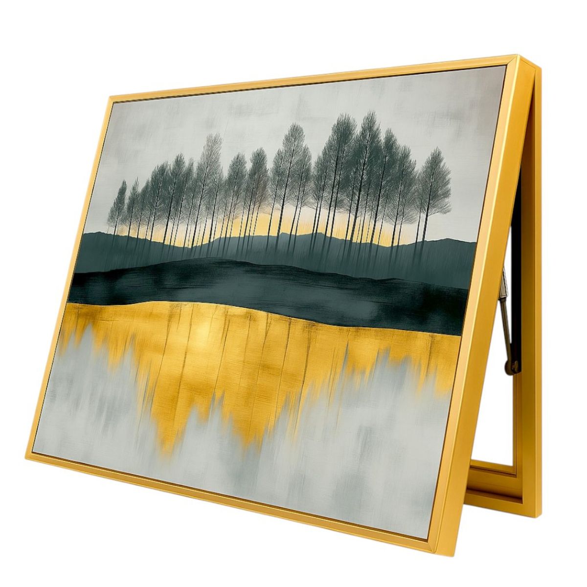 Capac tablou pentru contor electric, Naimeed D7268, mascare tablou electric, design modern si elegant, 40x50x4cm, rama aurie