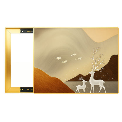 Capac tablou pentru contor electric, Naimeed D7286, mascare tablou electric, design modern si elegant, 30x40x2.8cm, rama aurie