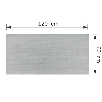 Panou decorativ din praf de piatra, Naimeed D7308, flexibil, ignifug, strat protector ceramic, rezistent la razele UV, 120x60x0.2 cm, gri travertin