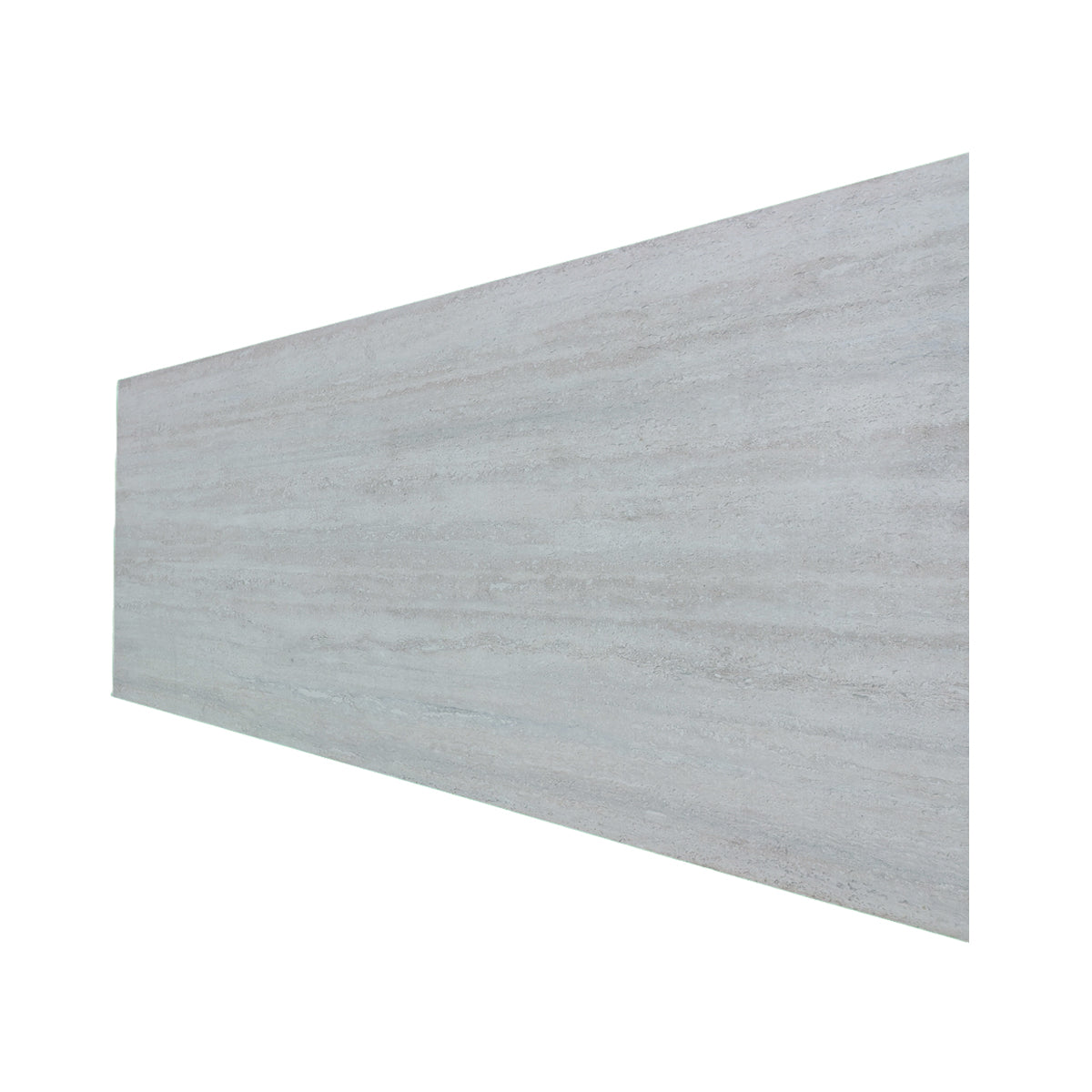 Panou decorativ din praf de piatra, Naimeed D7308, flexibil, ignifug, strat protector ceramic, rezistent la razele UV, 120x60x0.2 cm, gri travertin