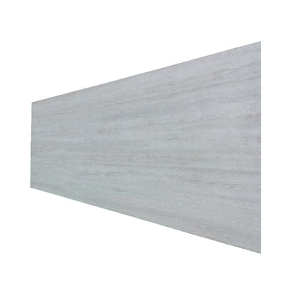 Panou decorativ din praf de piatra, Naimeed D7308, flexibil, ignifug, strat protector ceramic, rezistent la razele UV, 120x60x0.2 cm, gri travertin