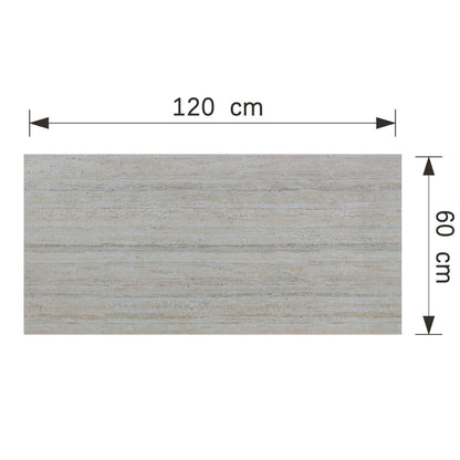 Panou decorativ din praf de piatra, Naimeed D7310, flexibil, ignifug, strat protector ceramic, rezistent la razele UV, 120x60x0.2 cm, alb bejuit