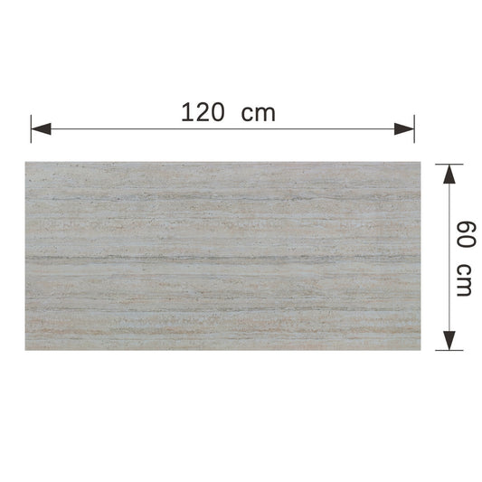 Panou decorativ din praf de piatra, Naimeed D7310, flexibil, ignifug, strat protector ceramic, rezistent la razele UV, 120x60x0.2 cm, alb bejuit