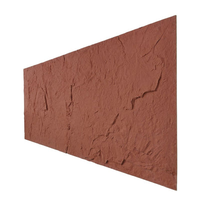 Set 10 panouri decorative din praf de piatra, Naimeed D7318, flexibile, ignifuge, strat protector ceramic, rezistente la razele UV, 120x60x0.2 cm, rosu caramiziu