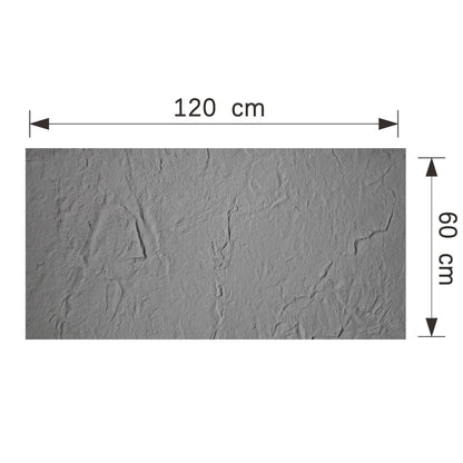 Set 12 panouri decorative din praf de piatra, Naimeed D7319, flexibile, ignifuge, strat protector ceramic, rezistente la razele UV, 120x60x0.2 cm, gri deschis