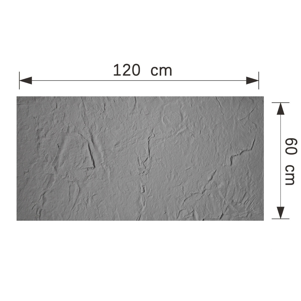 Panou decorativ din praf de piatra, Naimeed D7319, flexibil, ignifug, strat protector ceramic, rezistent la razele UV, 120x60x0.2 cm, gri deschis