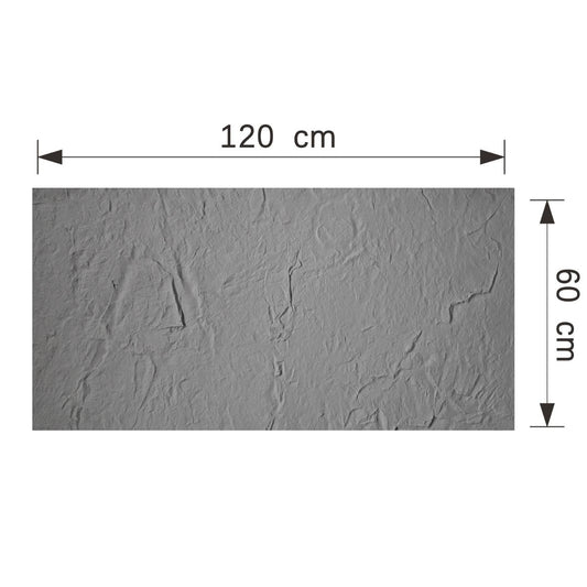 Panou decorativ din praf de piatra, Naimeed D7319, flexibil, ignifug, strat protector ceramic, rezistent la razele UV, 120x60x0.2 cm, gri deschis