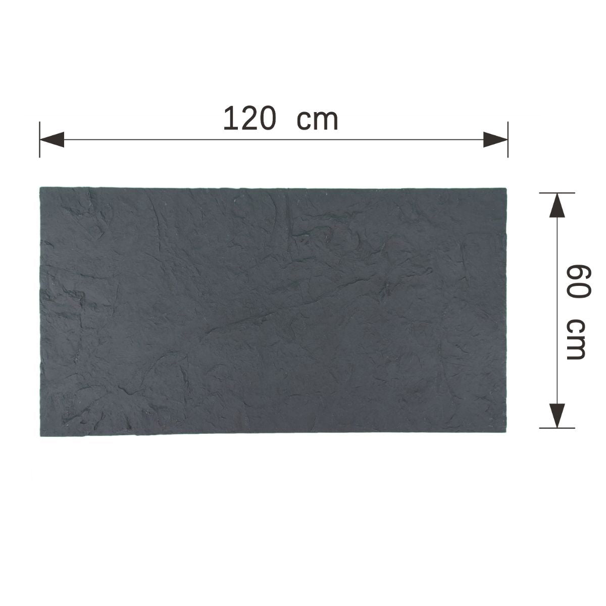 Set 10 panouri decorative din praf de piatra, Naimeed D7320, flexibile, ignifuge, strat protector ceramic, rezistente la razele UV, 120x60x0.2 cm, gri inchis