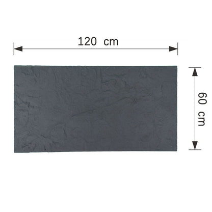 Set 10 panouri decorative din praf de piatra, Naimeed D7320, flexibile, ignifuge, strat protector ceramic, rezistente la razele UV, 120x60x0.2 cm, gri inchis