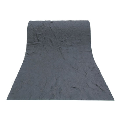 Set 10 panouri decorative din praf de piatra, Naimeed D7320, flexibile, ignifuge, strat protector ceramic, rezistente la razele UV, 120x60x0.2 cm, gri inchis