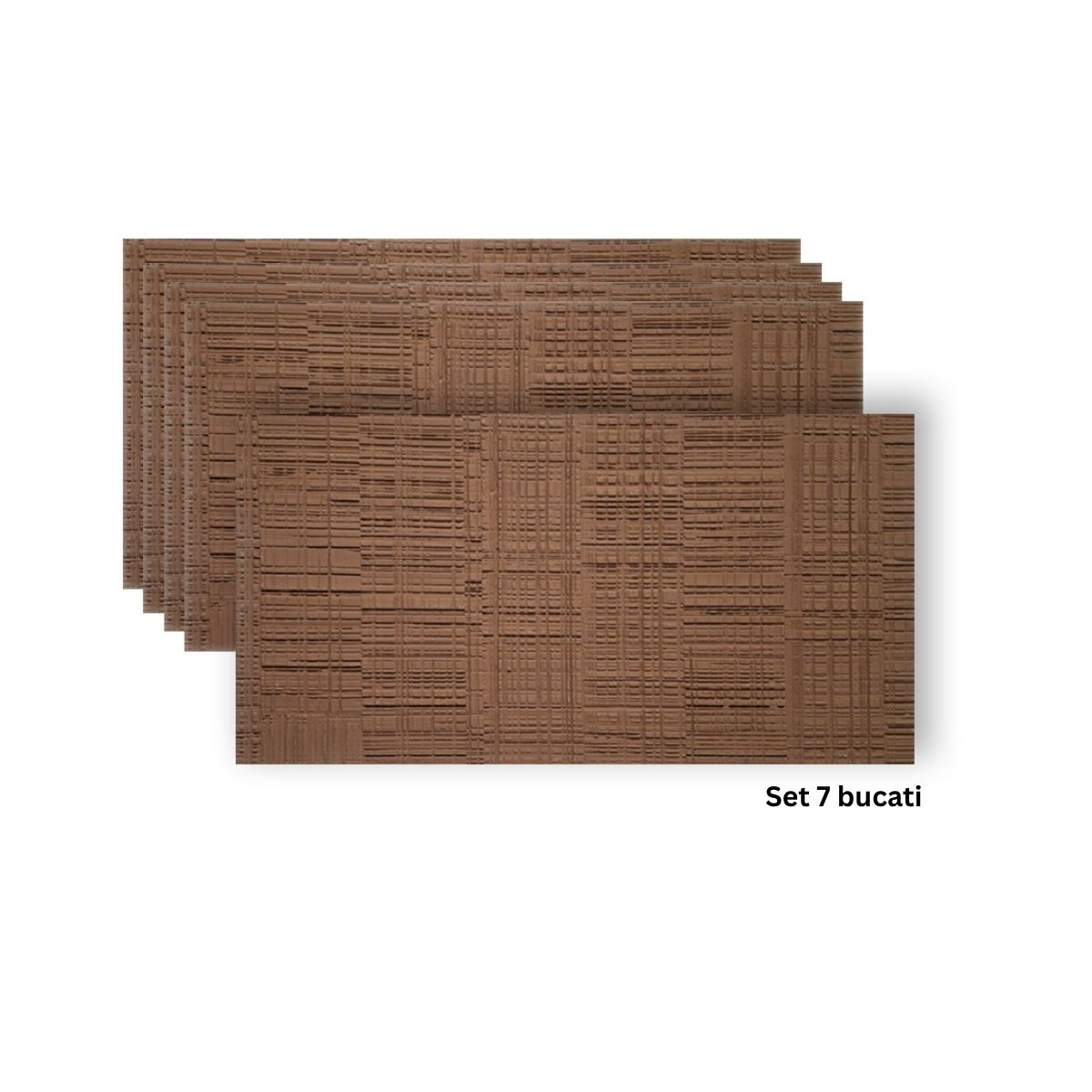 Set 7 panouri decorative din praf de piatra, Naimeed D7329, flexibile, ignifuge, strat protector ceramic, rezistente la razele UV, 120x60x0.2 cm, maro scortisoara