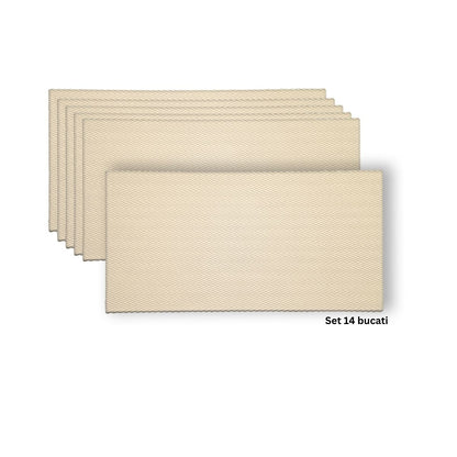 Set 14 panouri decorative din praf de piatra, Naimeed D7334, flexibile, ignifuge, strat protector ceramic, rezistente la razele UV, 120x60x0.2 cm, bej-galbui