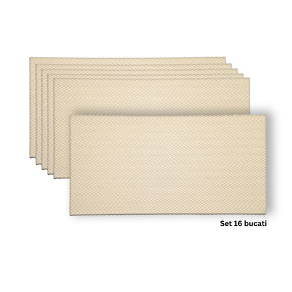 Set 16 panouri decorative din praf de piatra, Naimeed D7334, ignifuge, strat protector ceramic, rezistente la razele UV, 120x60x0.2 cm, bej-galbui