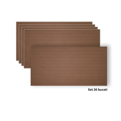 Panou decorativ din praf de piatra, Naimeed D7335, flexibil, ignifug, strat protector ceramic, rezistent la razele UV, 120x60x0.2 cm, maro