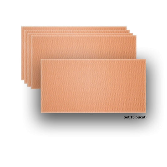 Set 15 panouri decorative din praf de piatra, Naimeed D7336, ignifuge, strat protector ceramic, rezistente la razele UV, 120x60x0.2 cm, portocaliu