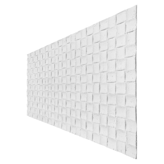Panou decorativ din praf de piatra, Naimeed D7339, flexibil, ignifug, strat protector ceramic, rezistent la razele UV, 120x60x0.2 cm, alb