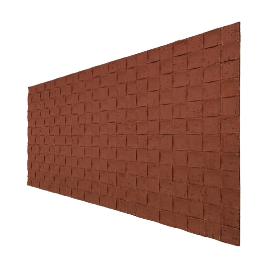 Panou decorativ din praf de piatra, Naimeed D7342, flexibil, ignifug, strat protector ceramic, rezistent la razele UV, 120x60x0.2 cm, rosu caramiziu
