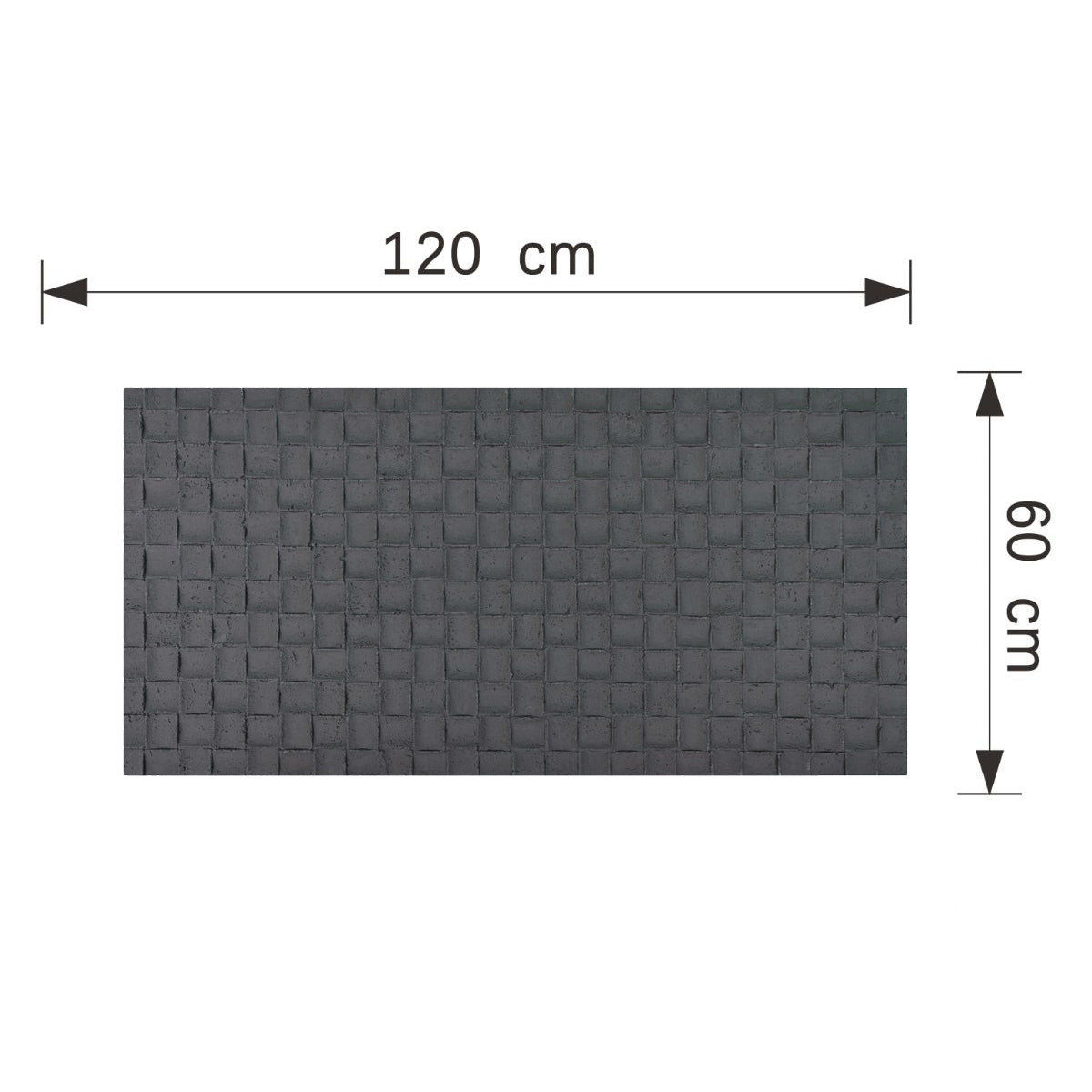 Panou decorativ din praf de piatra, Naimeed D7343, flexibil, ignifug, strat protector ceramic, rezistent la razele UV, 120x60x0.2 cm, gri inchis