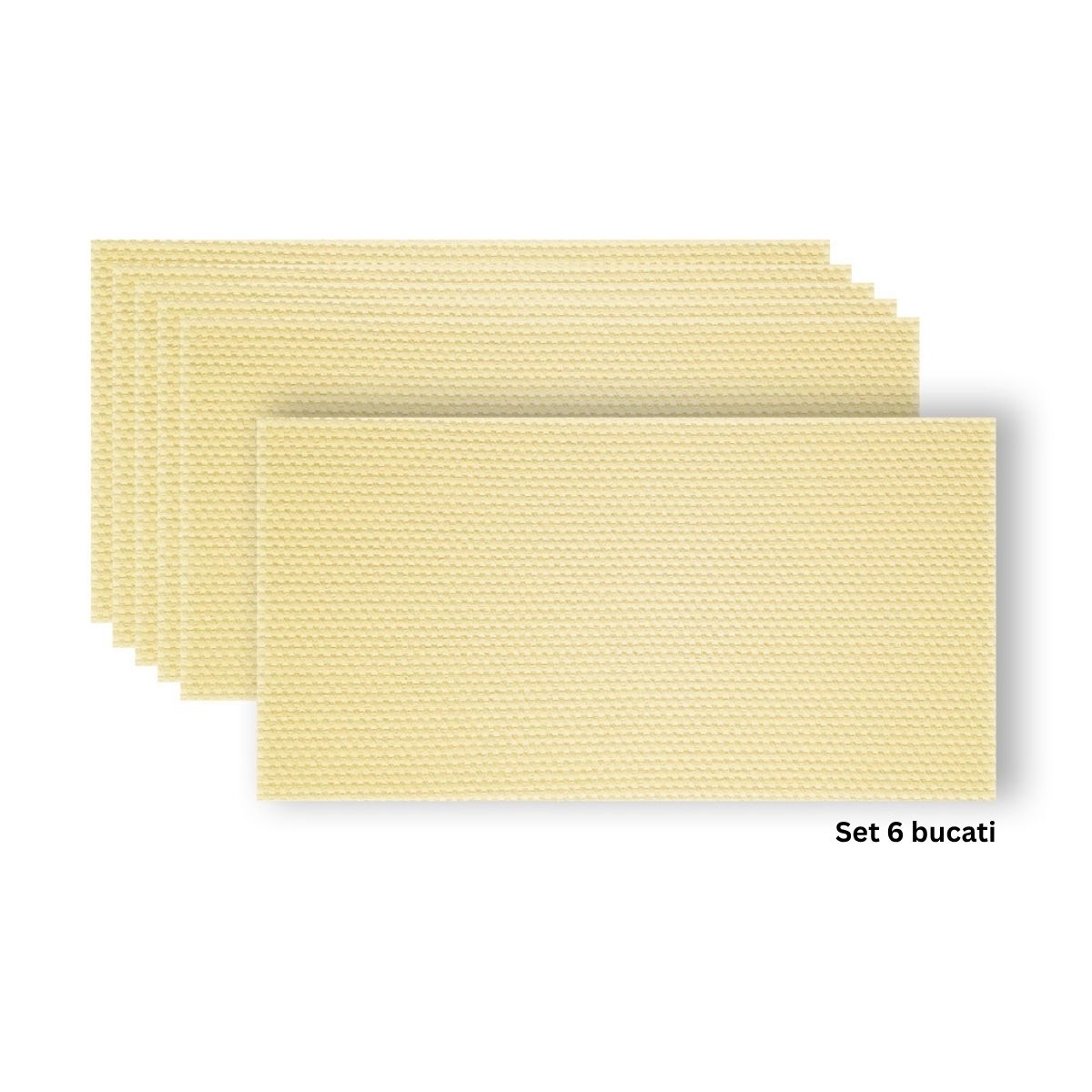 Set 6 panouri decorative din praf de piatra, Naimeed D7345, flexibile, ignifuge, strat protector ceramic, rezistente la razele UV, 120x60x0.2 cm, galben pal