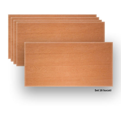 Set 16 panouri decorative din praf de piatra, Naimeed D7349, ignifuge, strat protector ceramic, rezistente la razele UV, 120x60x0.2 cm, portocaliu