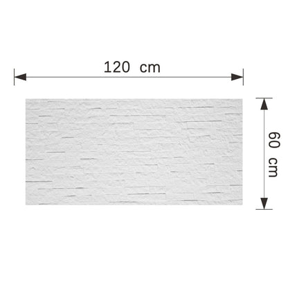 Set 12 panouri decorative din praf de piatra, Naimeed D7350, flexibile, ignifuge, strat protector ceramic, rezistente la razele UV, 120x60x0.2 cm, alb