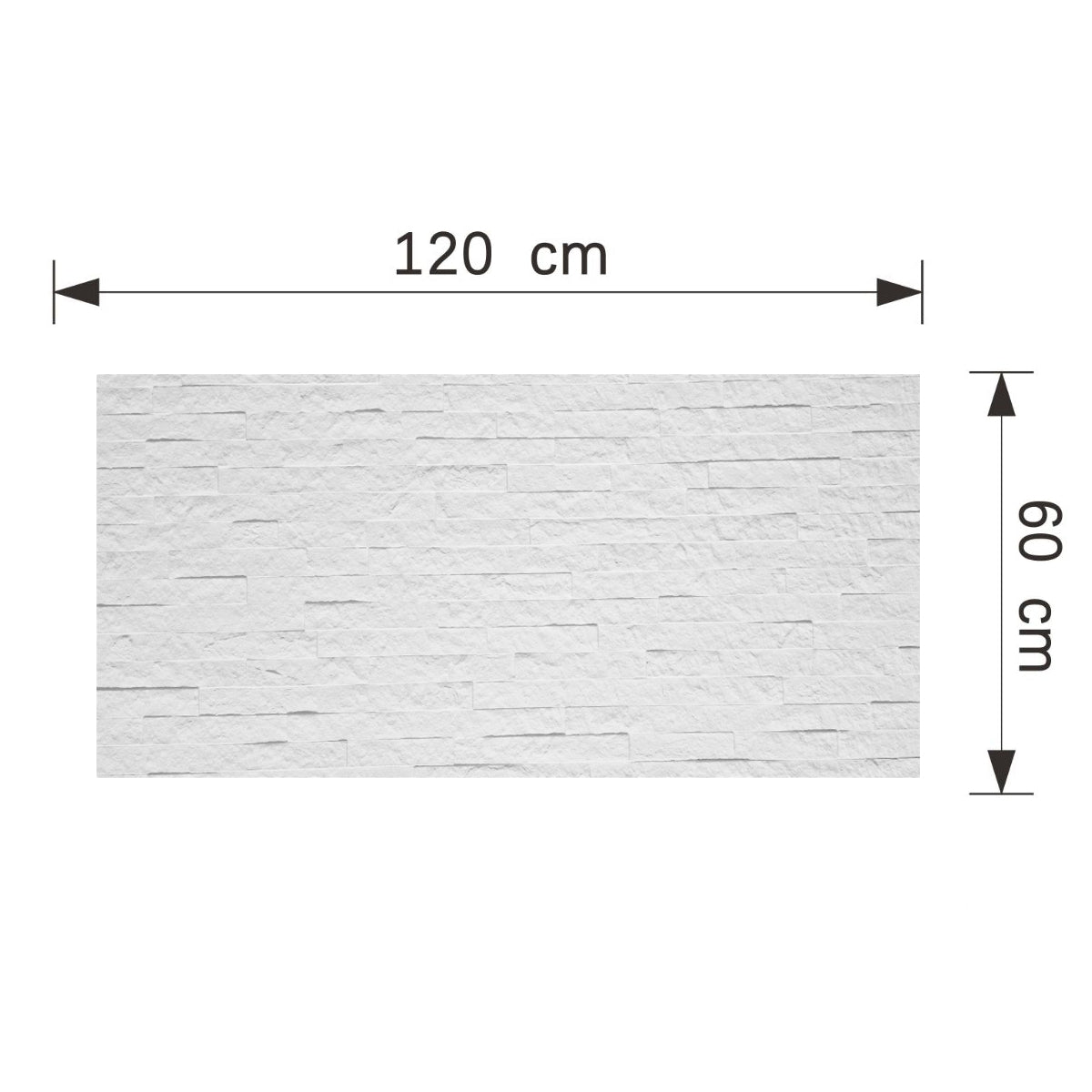 Panou decorativ din praf de piatra, Naimeed D7350, flexibil, ignifug, strat protector ceramic, rezistent la razele UV, 120x60x0.2 cm, alb
