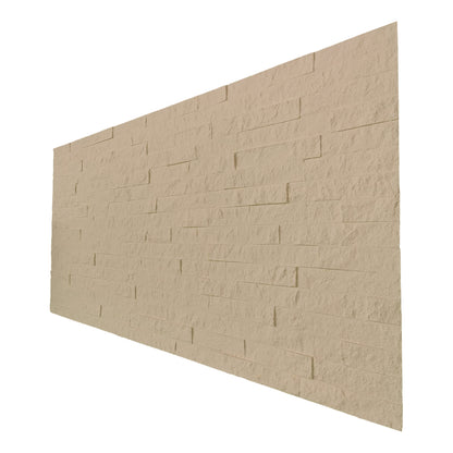 Set 12 panouri decorative din praf de piatra, Naimeed D7351, flexibile, ignifuge, strat protector ceramic, rezistente la razele UV, 120x60x0.2 cm, bej vanilie