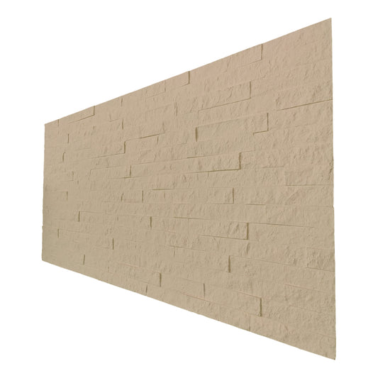 Panou decorativ din praf de piatra, Naimeed D7351, flexibil, ignifug, strat protector ceramic, rezistent la razele UV, 120x60x0.2 cm, bej vanilie