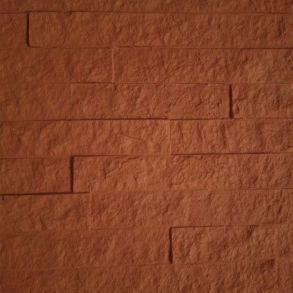 Panou decorativ din praf de piatra, Naimeed D7352, flexibil, ignifug, strat protector ceramic, rezistent la razele UV, 120x60x0.2 cm, rosu caramiziu