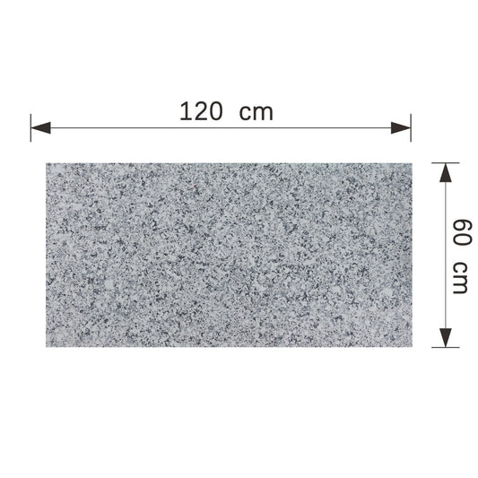 Panou decorativ din praf de piatra, Naimeed D7353, ignifug, strat protector ceramic, rezistente la razele UV, 120x60x0.2 cm, gri granit