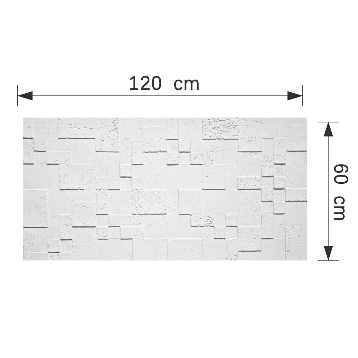 Set 12 panouri decorative din praf de piatra, Naimeed D7362, flexibile, ignifuge, strat protector ceramic, rezistente la razele UV, 120x60x0.2 cm, alb