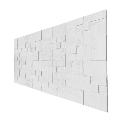 Set 6 panouri decorative din praf de piatra, Naimeed D7362, flexibile, ignifuge, strat protector ceramic, rezistente la razele UV, 120x60x0.2 cm, alb