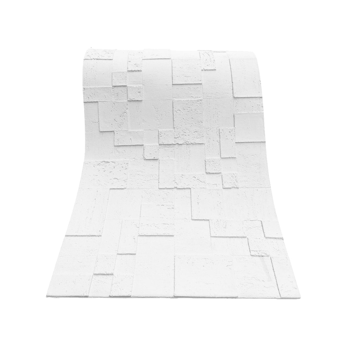 Panou decorativ din praf de piatra, Naimeed D7362, flexibil, ignifug, strat protector ceramic, rezistent la razele UV, 120x60x0.2 cm, alb