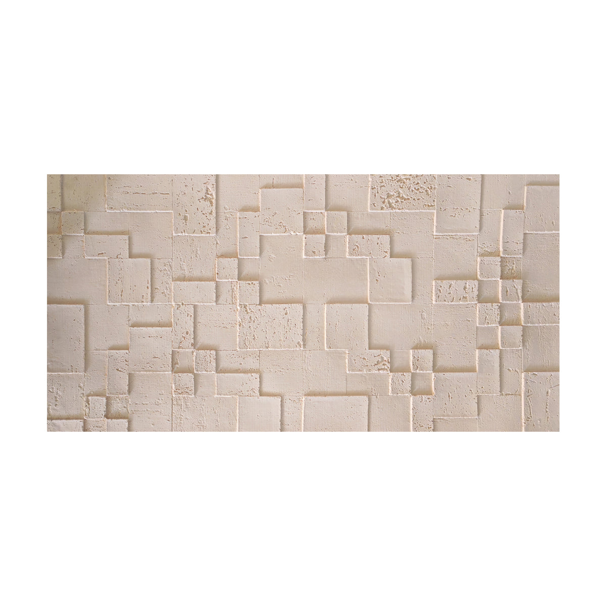 Set 10 panouri decorative din praf de piatra, Naimeed D7363, flexibile, ignifuge, strat protector ceramic, rezistente la razele UV, 120x60x0.2 cm, crem deschis