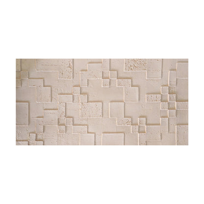 Panou decorativ din praf de piatra, Naimeed D7363, flexibil, ignifug, strat protector ceramic, rezistent la razele UV, 120x60x0.2 cm, crem deschis