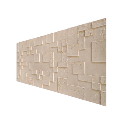 Set 10 panouri decorative din praf de piatra, Naimeed D7363, flexibile, ignifuge, strat protector ceramic, rezistente la razele UV, 120x60x0.2 cm, crem deschis