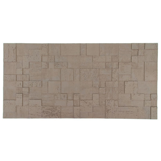 Set 10 panouri decorative din praf de piatra, Naimeed D7364, flexibile, ignifuge, strat protector ceramic, rezistente la razele UV, 120x60x0.2 cm, maro deschis