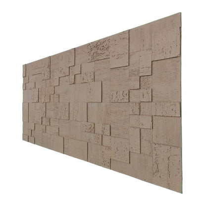 Panou decorativ din praf de piatra, Naimeed D7364, flexibil, ignifug, strat protector ceramic, rezistent la razele UV, 120x60x0.2 cm, maro deschis
