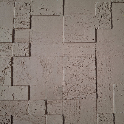 Panou decorativ din praf de piatra, Naimeed D7364, flexibil, ignifug, strat protector ceramic, rezistent la razele UV, 120x60x0.2 cm, maro deschis