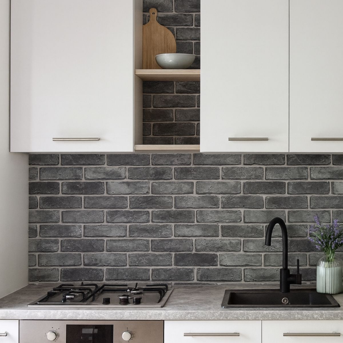 Rola panou autoadeziv, Naimeed D7371, design modern, 2.5mm grosime, 120x280cm, Gri