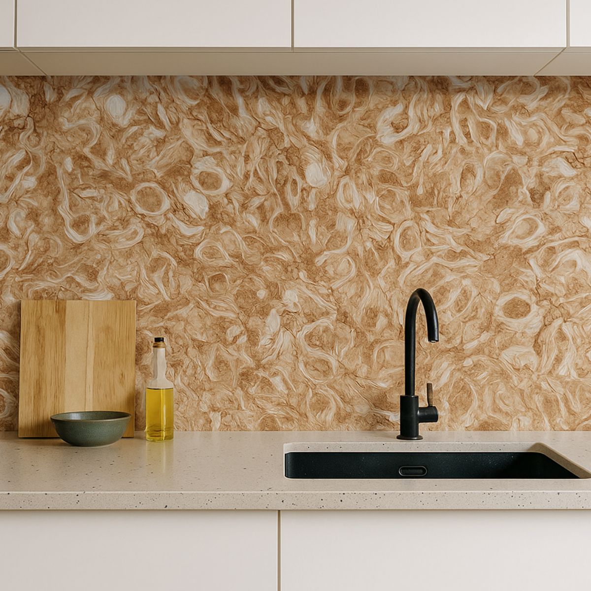 Rola panou autoadeziv, Naimeed D7381, design modern, 2.5mm grosime, 120x280cm, Maro deschis