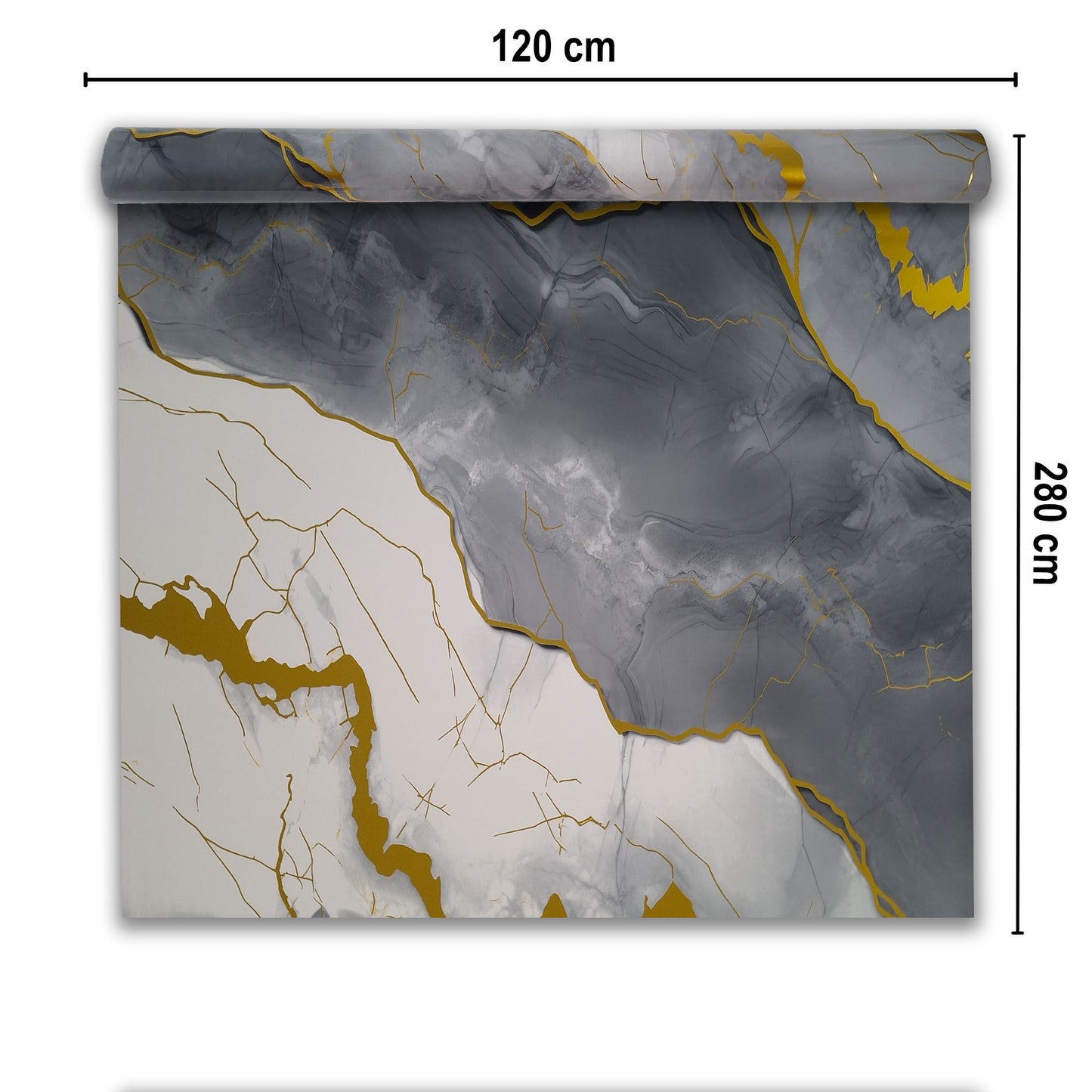 Rola panou autoadeziv, Naimeed D7390, design modern, 2.5mm grosime, 120x280cm, Gri