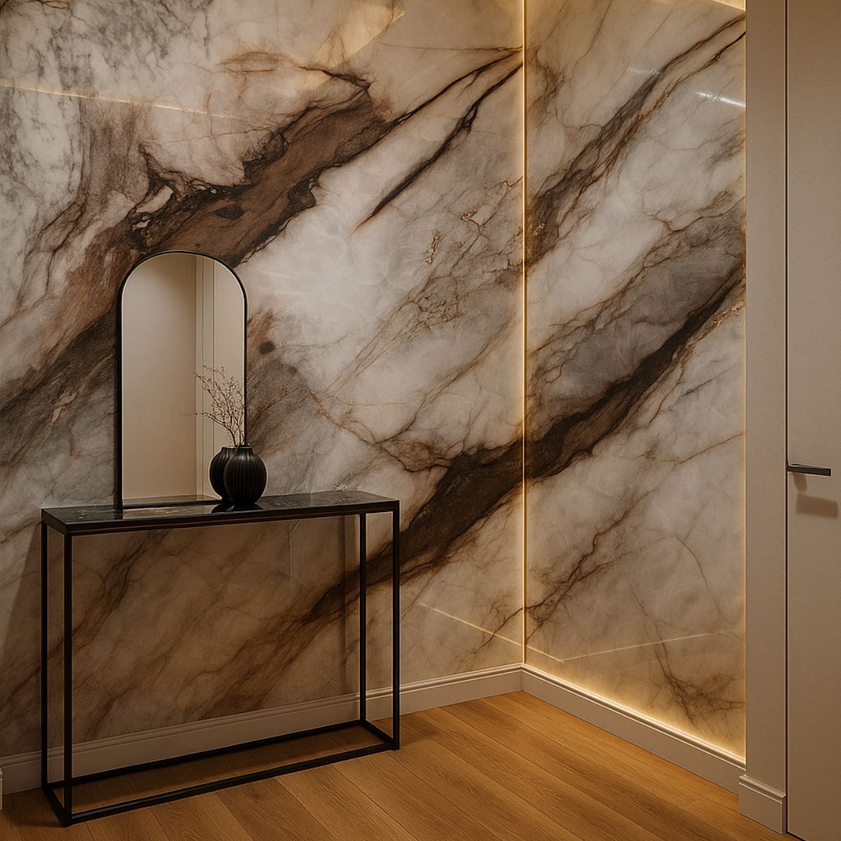 Rola panou autoadeziv, Naimeed D7393, design modern, 2.5mm grosime, 120x280cm, Maro